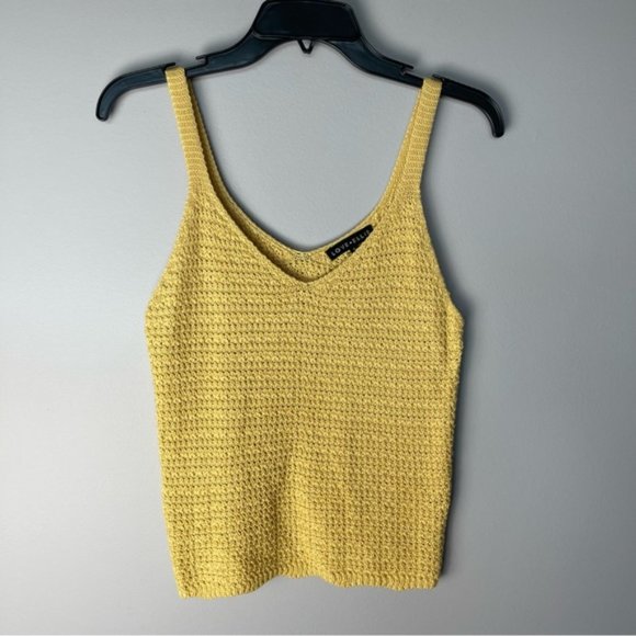 Love Ellie Stitch Fix Yellow Crochet Knit Tank S - Picture 2 of 9